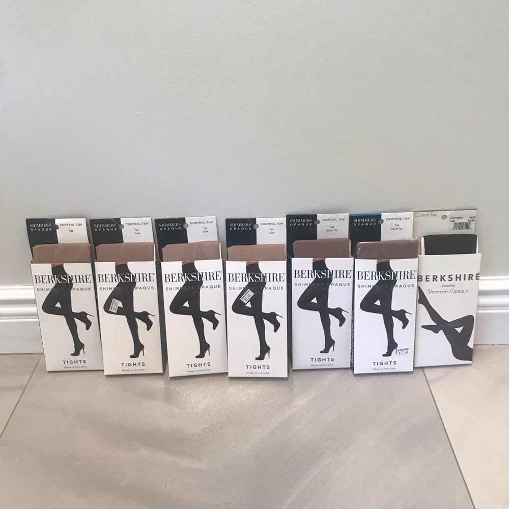 NWT BERKSHIRE 👠shimmer opaque 7 pair Tall Tights - Picture 7 of 7